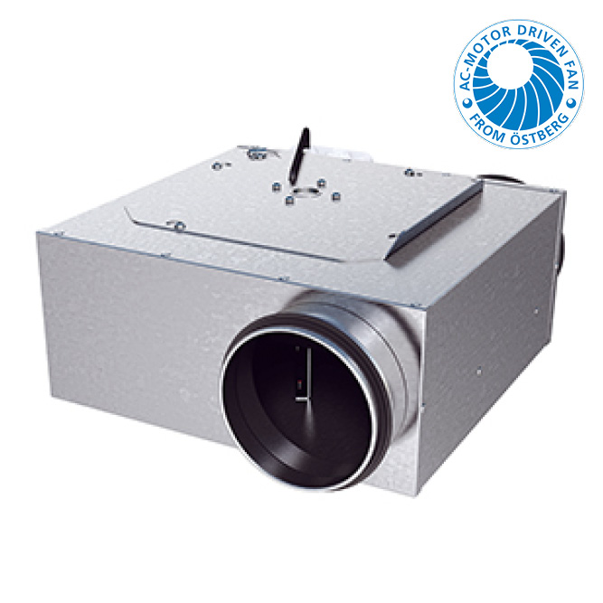 Östberg ventilatorbox LPKB Ø100 mm | 290 m³/h | Laag model