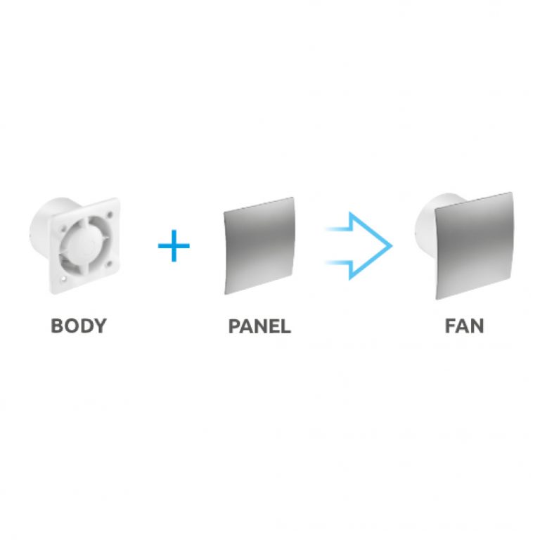 Awenta badkamerventilator SILENT Ø100 mm | 75 m³/h | Timer | Curved | Zilver - Afbeelding 3