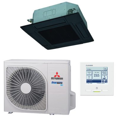 Mitsubishi cassette airco set zwart Hyper Inverter