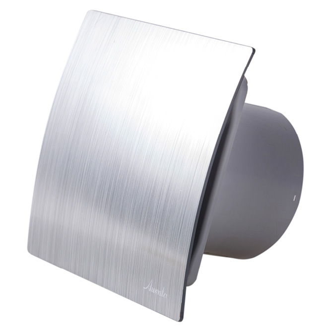 STERR Badkamerventilator 100 mm met terugslagklep zilver silent badkamerventilator - moderne ventilator voor in de badkamer - badkamerventilator 100 mm