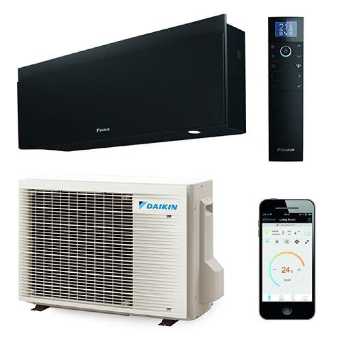 Daikin airco wandmodel Emura 2,5 kW Singlesplit set Mat zwart