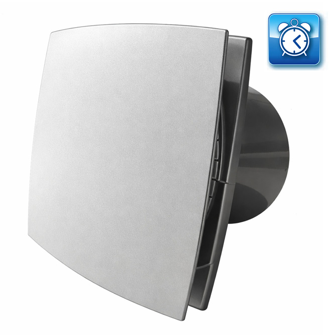 Vents Design badkamerventilator Ø125 mm | Timer | 167 m³/h | Mat aluminium