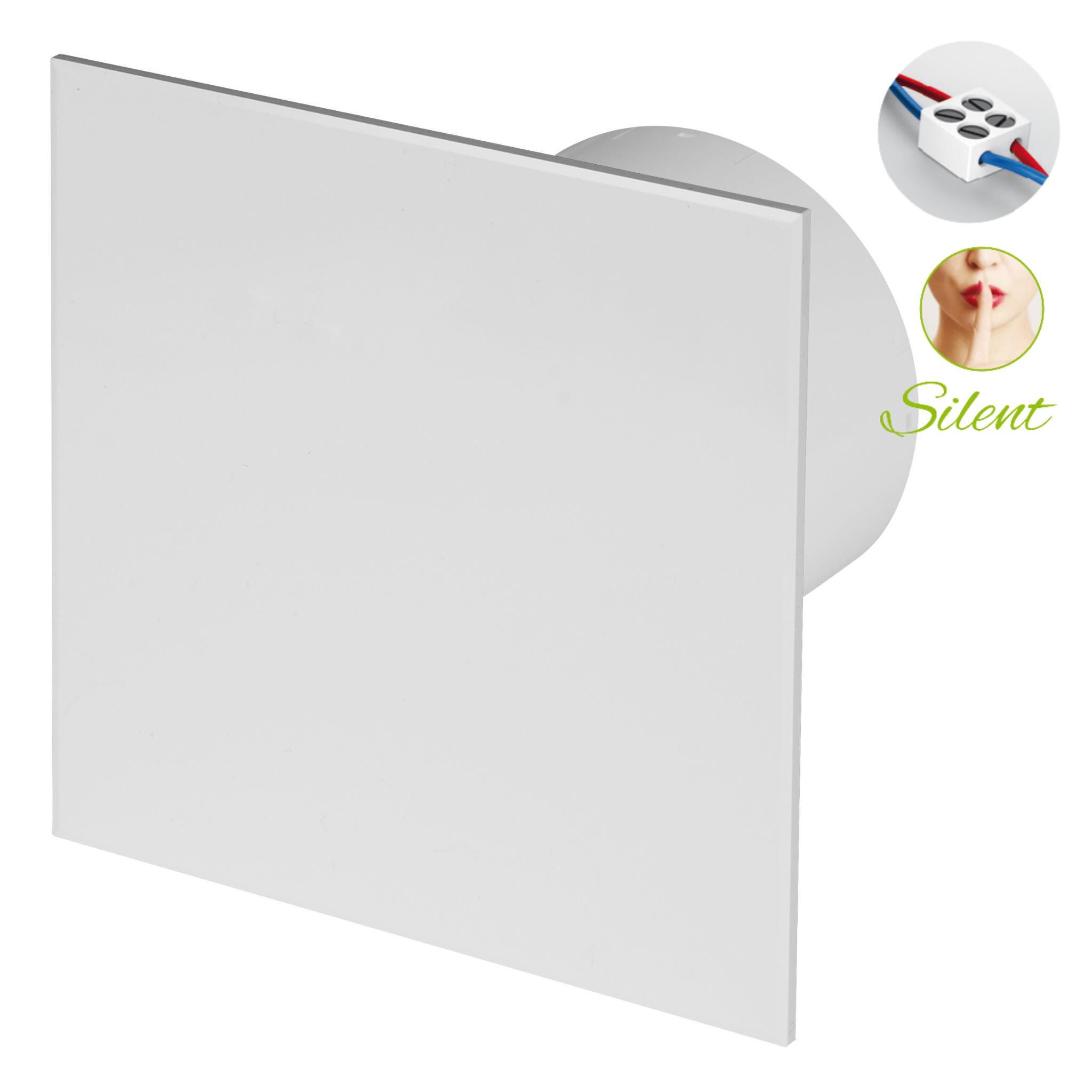 Awenta Silent badkamerventilator Ø100 mm | 75 m³/h | Mat wit